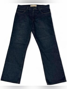 Vintage 90s Perry Ellis Retro Dark Blue Indigo Wash 100% Cotton Denim 32x30 Jean